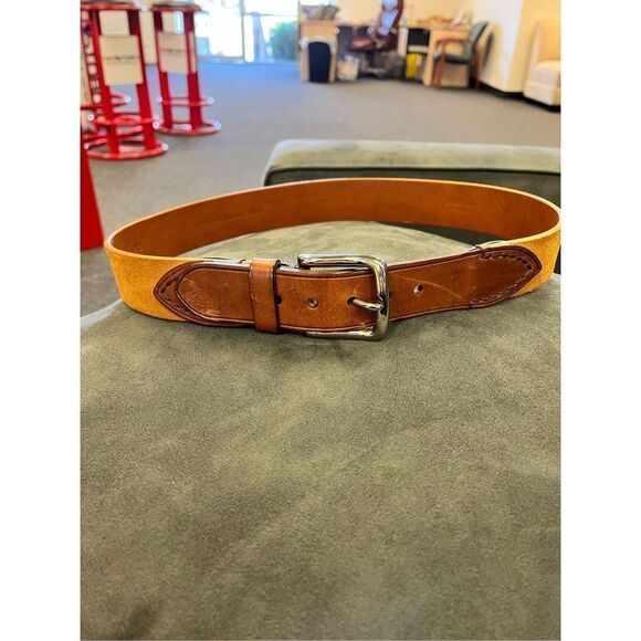 Joseph Bruce 1928 Designer Brown Leather & Suede Belt sz 32 Gorgeous - Picture 2 of 6
